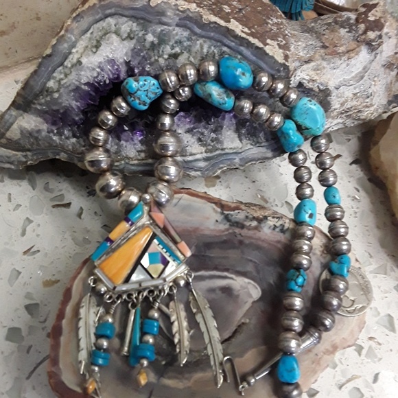 🚫SOLD🚫Vintage STERLING Southwest Necklace - Picture 7 of 7